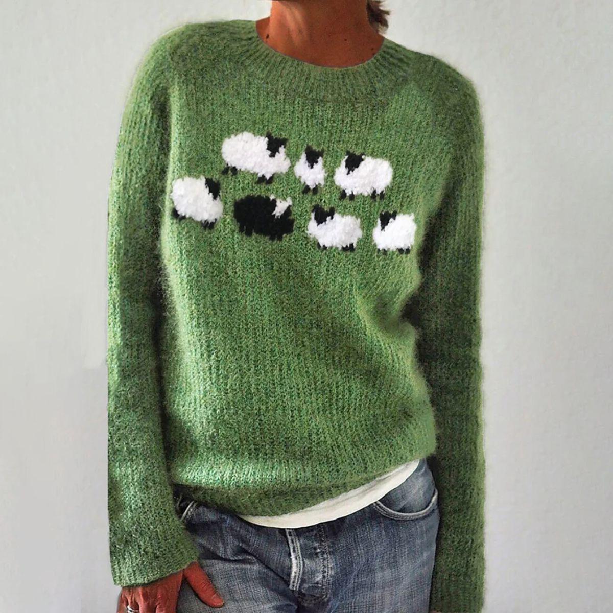 VERDE™ | MAGLIONE A MANICHE LUNGHE IN STILE ARTIGIANALE