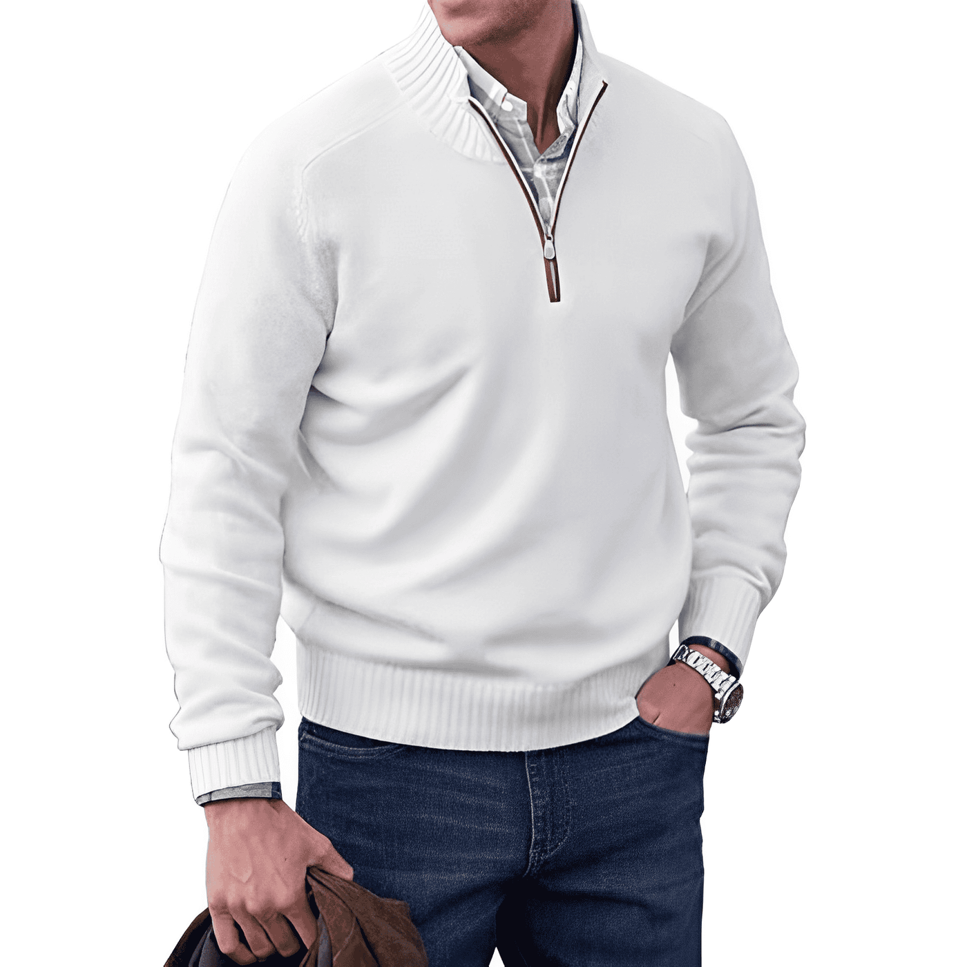 Justinien | Pull elegante in cashmere con zip