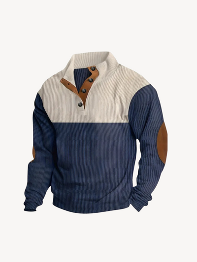 VITTORIO - MAGLIA HENLEY CON INSERTI PATCHWORK