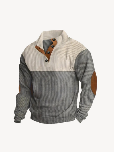 VITTORIO - MAGLIA HENLEY CON INSERTI PATCHWORK