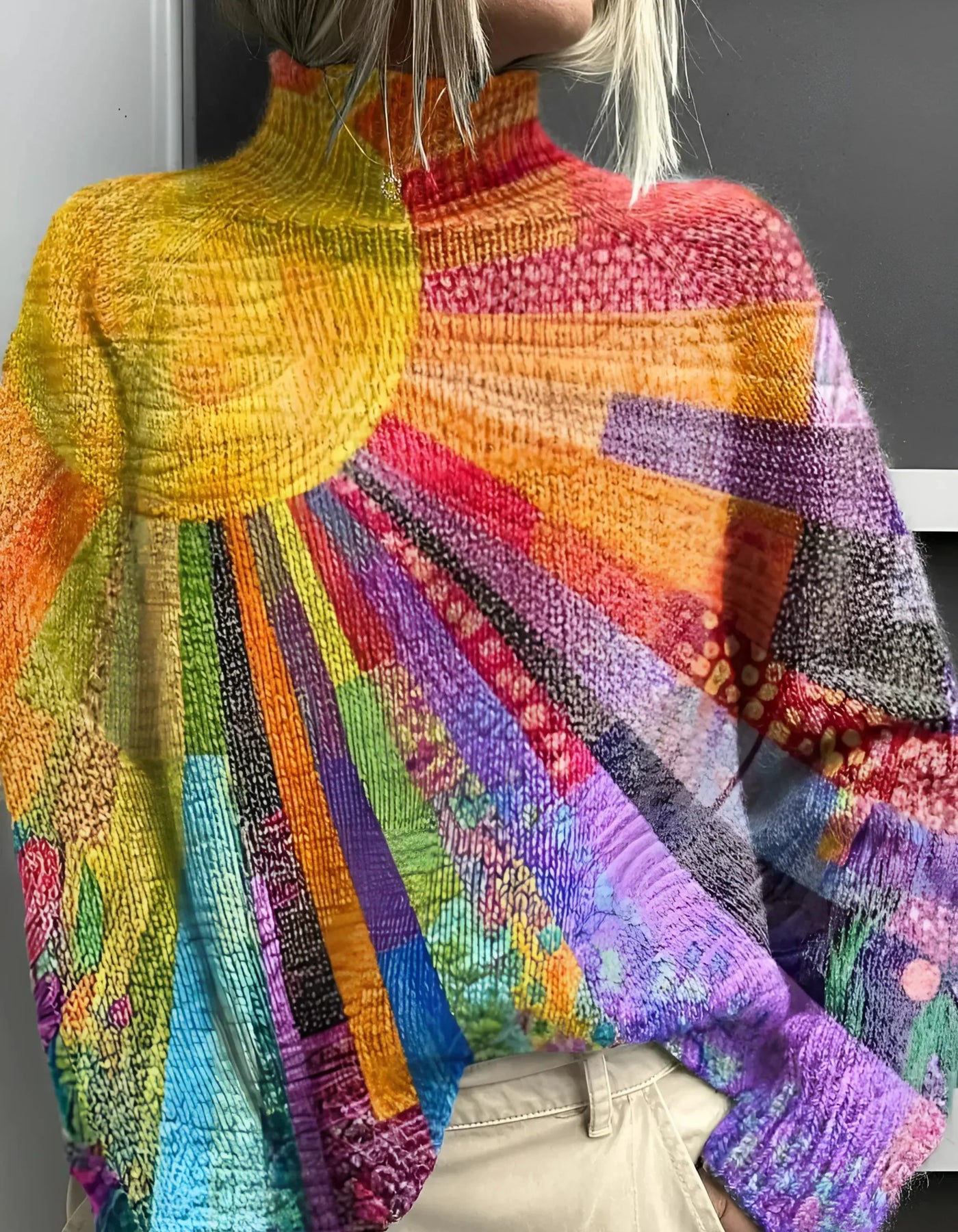 Adèle-Renée™ | Maglione Collo Roulé Colorato