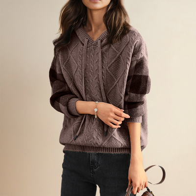 Fleur | Maglione con cappuccio jacquard