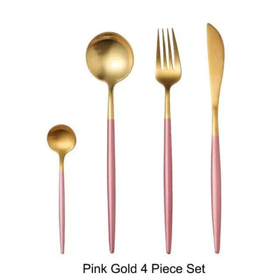 Set di Posate Rosa + Oro